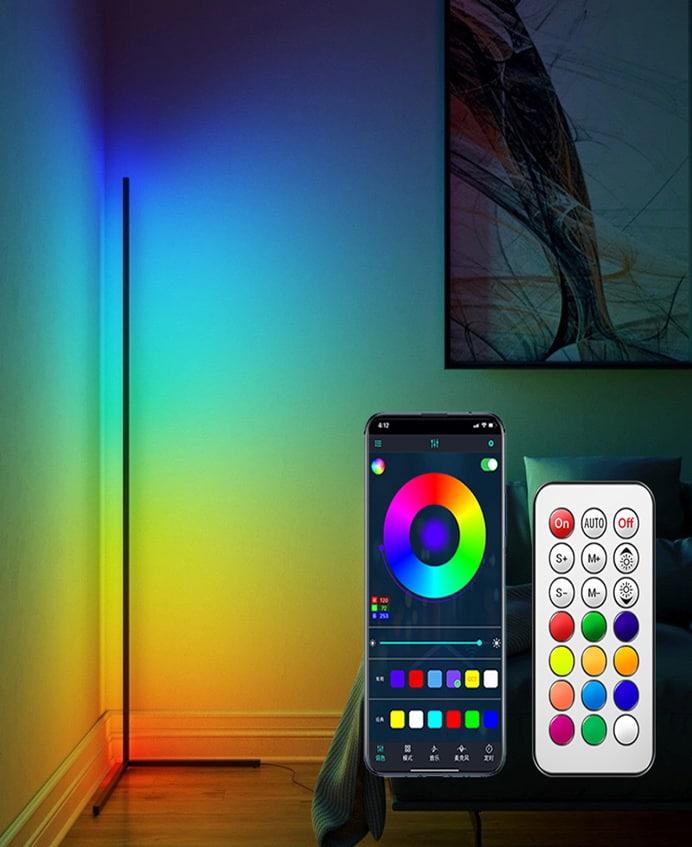Напольная угловая лампа RGB торшер EL-2187 с пультом управления + приложение 150 см