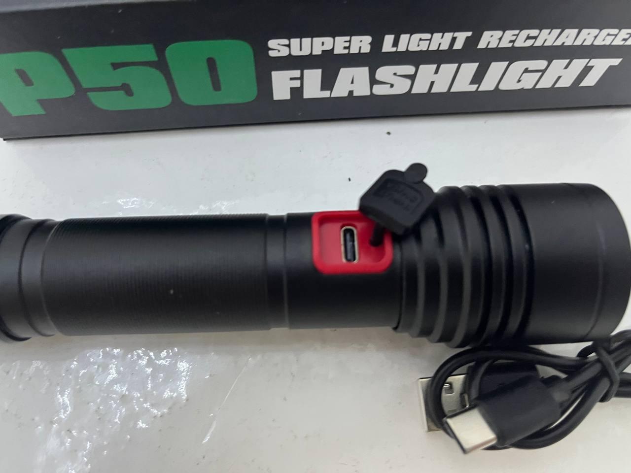 Ручний світлодіодний ліхтар X-Balog BL-P02-P50 з USB Type-C, акумулятор 18650 або батарейки AAA