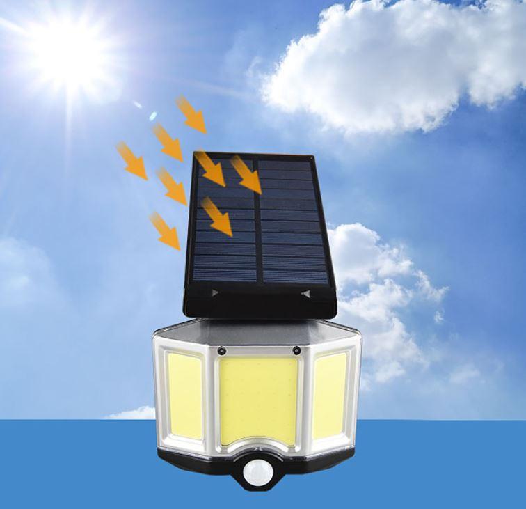 Світлодіодний вуличний ліхтар SOLAR WALL LAMP YT-66B на сонячній батареї з датчиком руху