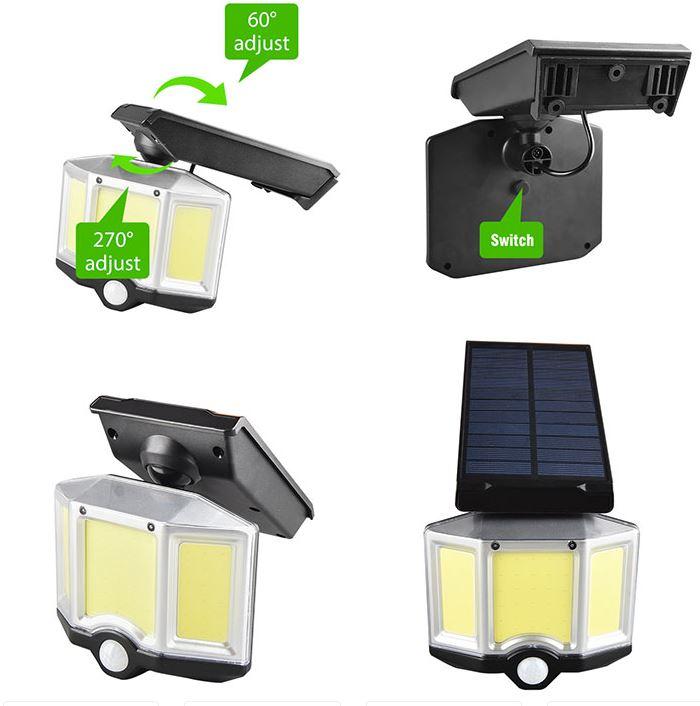 Світлодіодний вуличний ліхтар SOLAR WALL LAMP YT-66B на сонячній батареї з датчиком руху
