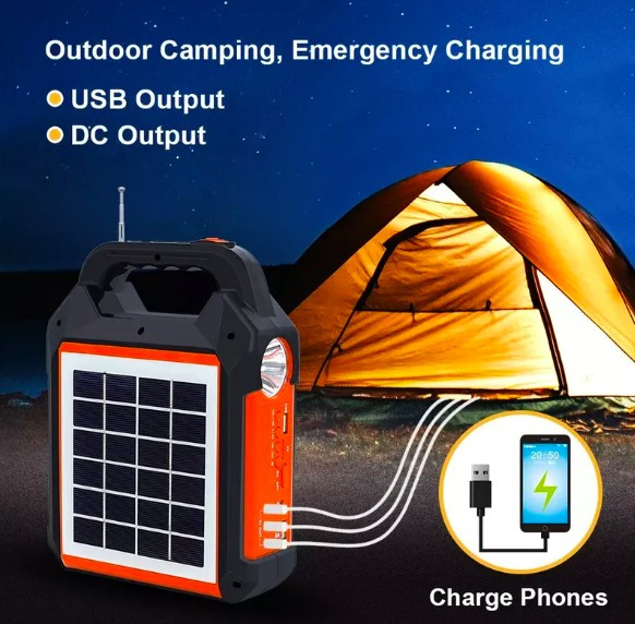 Портативний кемпінговий ліхтар EASY POWER EP-0168 із сонячною панеллю Bluetooth FM MP3 TF USB