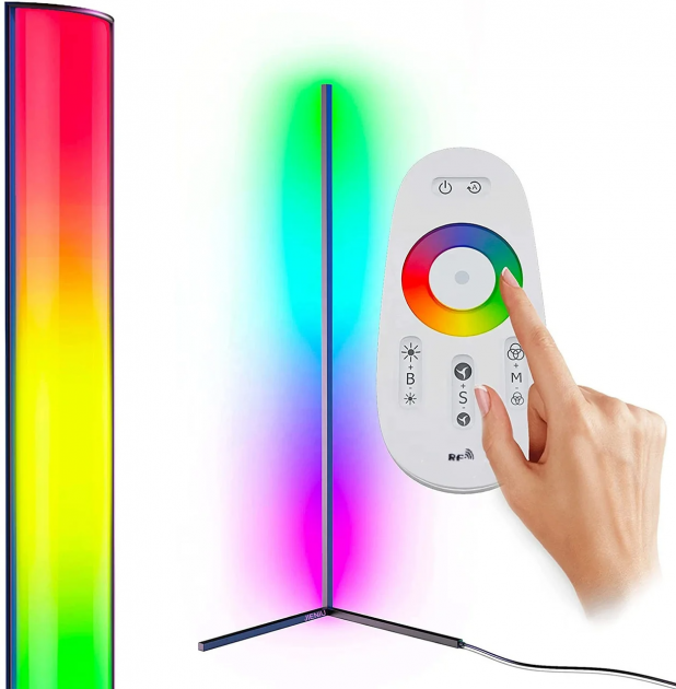 Напольная угловая RGB лампа торшер с пультом управления (сенсор) 1,5м