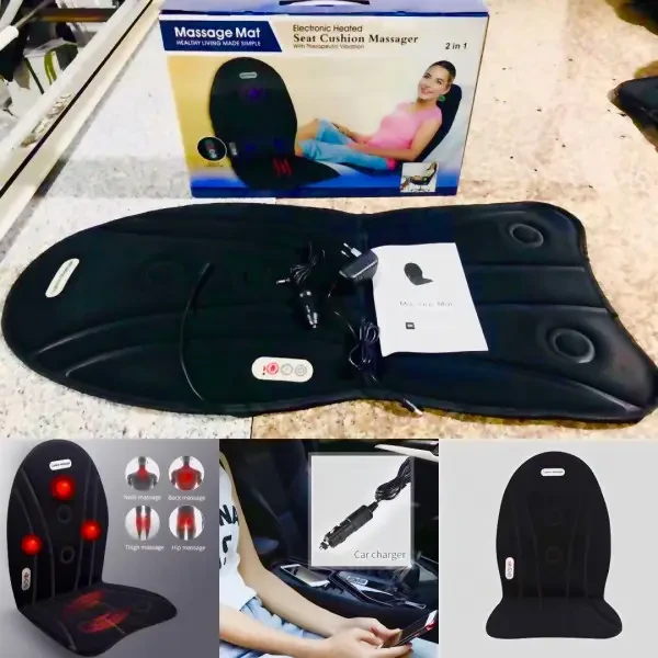 Масажна накидка на крісло з підігрівом Seat Cushion Massage 2 в 1
