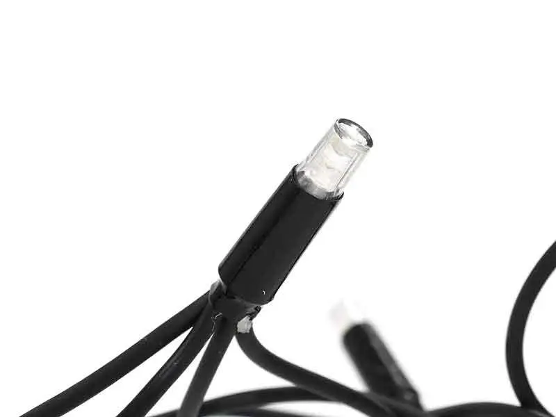 Гирлянда уличная 3,3мм черный провод 10м лампа мерцающая 100LED L Lux LINE-3.3-100 Теплый белый