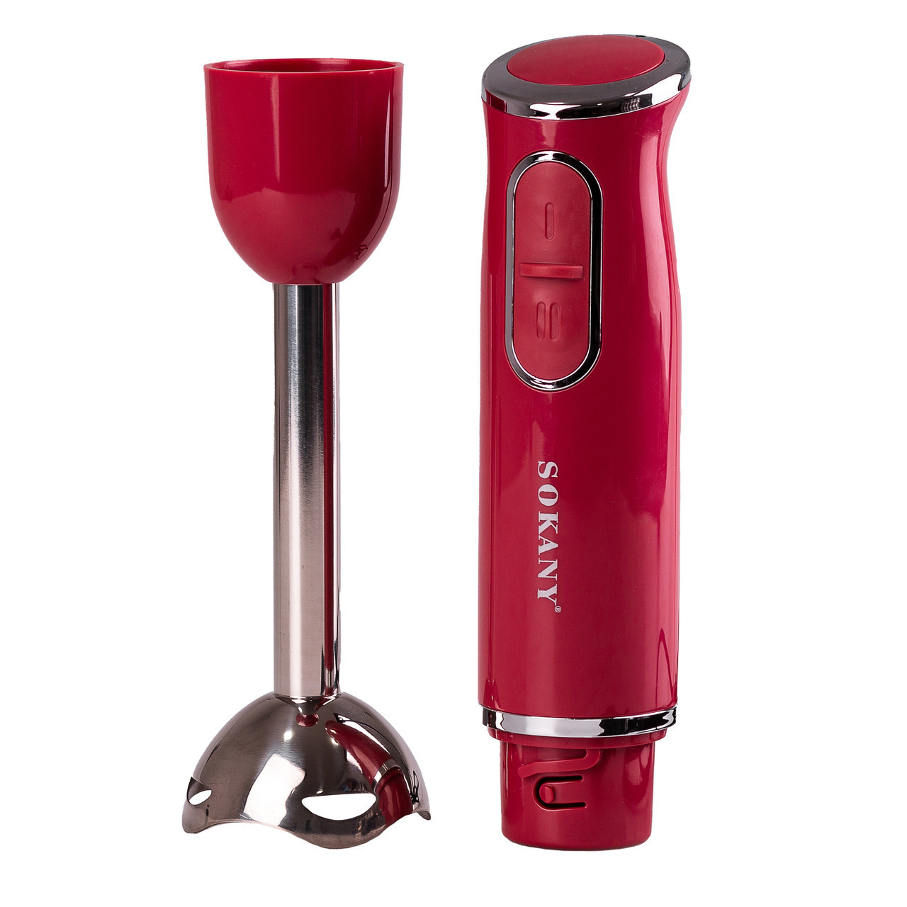 Блендер погружной ручной облегченный нержавейка 300 Вт 2 режима скорости Sokany SK-1722 Розовый