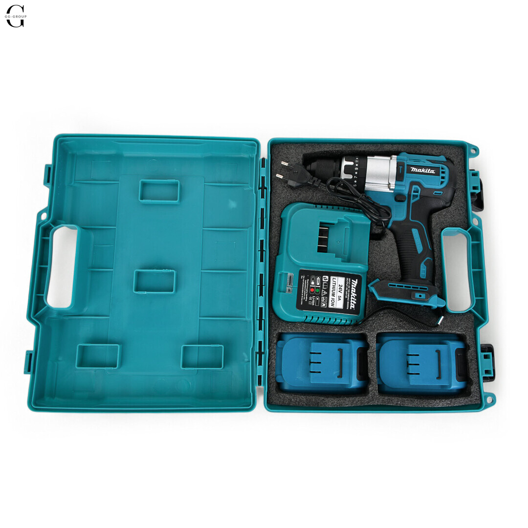 Шуруповерт MAKITA 24V Безщітковий + 2 АКБ 4Ah + Металевий патрон
