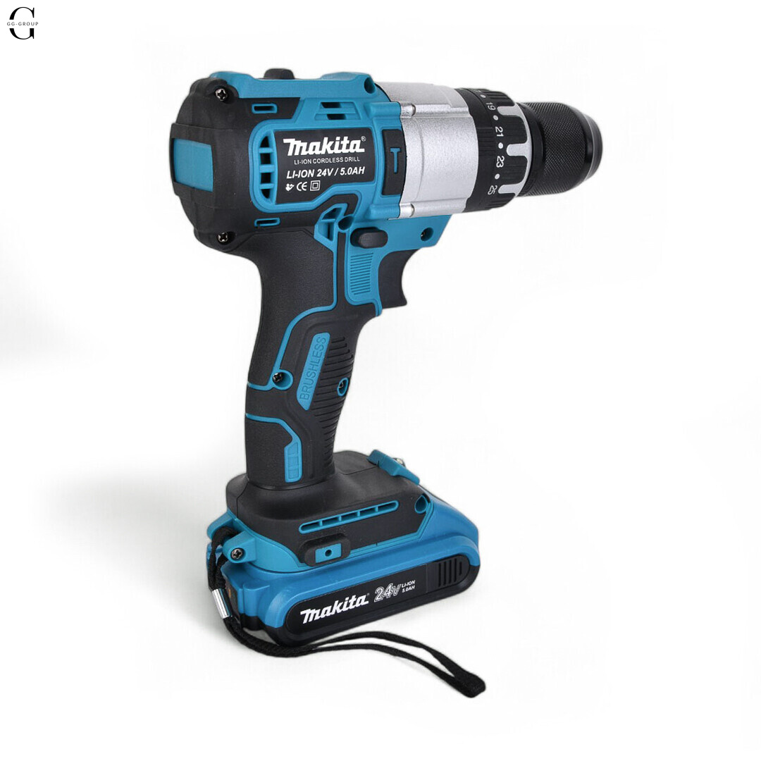 Шуруповерт MAKITA 24V Безщітковий + 2 АКБ 4Ah + Металевий патрон