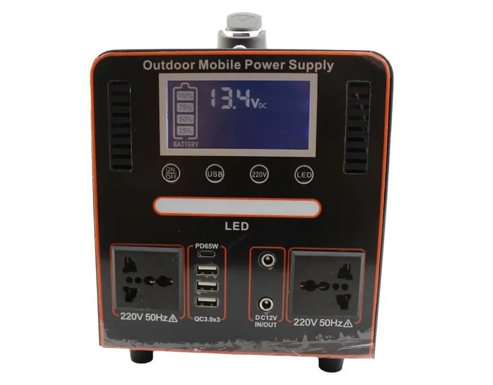 Портативна зарядна станція 600W 40Ah LiFePO4 із чистою синусоїдою, USB, Type-C та розеткою 220V
