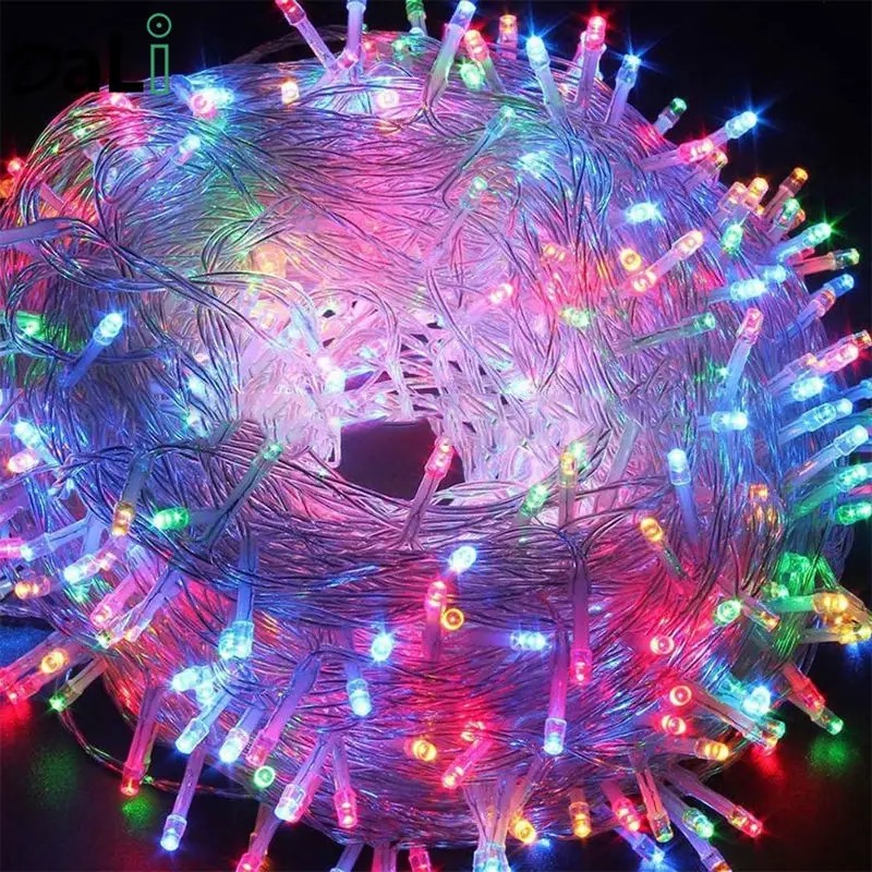 Світлодіодна гірлянда Нитка 800 Led прозорий шнур 40 метрів Мульти